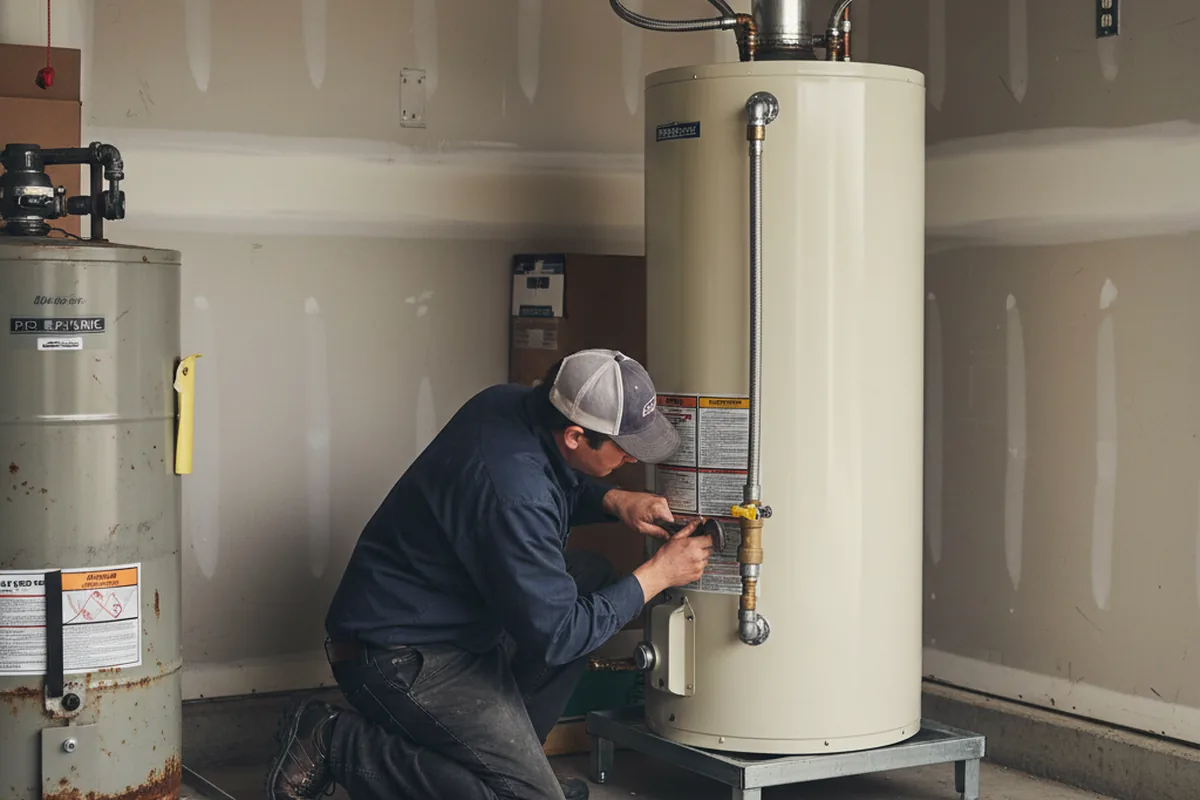 Water heater and shutoff valve replacement in Germansville